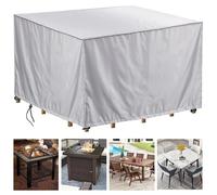 Suixtil Copertura per mobili da giardino rettangolare tessuto Oxford 420D impermeabile antivento invernale antipolvere anti UV protezione(Silver,119x88x73cm)