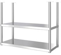 Suixtil Suspended Stainless Steel Shelving Unit, Ceiling Kitchen Storage Rack, Restaurant Bar Warehouse Floating Sorting Rack(150x35x115cm)