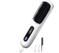 SUJAHHUJIQ Piastra per Capelli Senza Fili, Spazzola Aria Calda Ioni Negativi, Pettine 20 Secondi, Riscaldamento Rapido, Design Anti-Scottatura, Per Tutti i Tipi di Capelli, Ricaricabile