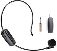 SUJAHHUJIQ UHF - Microfono senza fili per cuffie, microfono portatile 2 in 1, 50 m, per amplificatore vocale, guida turistica, insegnamento, fitness, sistema PA