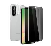 SUJASEN Pellicola protettiva anti spia per Samsung Galaxy A56 5G, confezione da 2 pellicole in vetro temperato per la privacy + 2 pellicole protettive per obiettivo della fotocamera, antigraffio