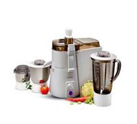 Sujata Powermatic Maxima - Spremiagrumi 4 in 1, 900 Watt, con 3 barattoli (bianco)