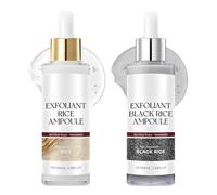 SUJEBKC 2 Pezzi Peel Shot Glow Rice Ampoule Duo, Peeling Chimico Viso, Esfoliante Viso Black And White Rice Peeling Ampoule Per Eliminare Le Cellule Morte, 2 * 100Ml