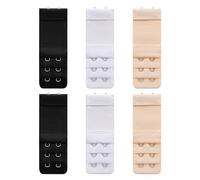 SUJEBKC 6 Pezzi Prolunga Reggiseno,Allunga Reggiseno,per Reggiseno Gancetti per Reggiseno Ganci Reggiseno Allungatore Reggiseno Elastico Soft Comfort 3 File x 2 Ganci,3 Colori