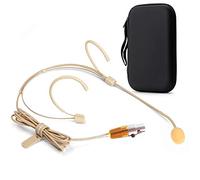 Sujeetec Microfono Auricolare - Discreto Doppio Gancio per l'orecchio Microfono Indossato Ideale per AKG Samson Trasmettitore Da Cintura Wireless per Lezioni, Teatro, Podcast - Spina Mini XLR TA3F