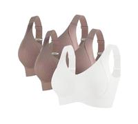 Sujetador Deportivo Mujer Alto Impacto Talla Grande Sujetador Sin Aros Push Up Bandolera Ajustable con Relleno Suaves Cómodo Sostenes de Mujer 3 Piezas Deportivo sin Aros para Mujer
