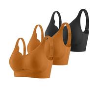Sujetador Deportivo Mujer Alto Impacto Talla Grande Sujetador Sin Aros Push Up Bandolera Ajustable con Relleno Suaves Cómodo Sostenes de Mujer 3 Piezas Deportivo sin Aros para Mujer