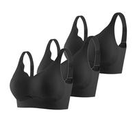 Sujetador Deportivo Mujer Alto Impacto Talla Grande Sujetador Sin Aros Push Up Bandolera Ajustable con Relleno Suaves Cómodo Sostenes de Mujer 3 Piezas Deportivo sin Aros para Mujer