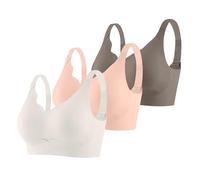 Sujetador Deportivo Mujer Alto Impacto Talla Grande Sujetador Sin Aros Push Up Bandolera Ajustable con Relleno Suaves Cómodo Sostenes de Mujer 3 Piezas Deportivo sin Aros para Mujer
