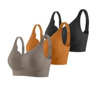 Sujetador Deportivo Mujer Alto Impacto Talla Grande Sujetador Sin Aros Push Up Bandolera Ajustable con Relleno Suaves Cómodo Sostenes de Mujer 3 Piezas Deportivo sin Aros para Mujer