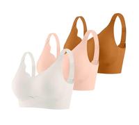 Sujetador Deportivo Mujer Alto Impacto Talla Grande Sujetador Sin Aros Push Up Bandolera Ajustable con Relleno Suaves Cómodo Sostenes de Mujer 3 Piezas Deportivo sin Aros para Mujer