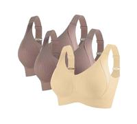 Sujetador Deportivo Mujer Alto Impacto Talla Grande Sujetador Sin Aros Push Up Bandolera Ajustable con Relleno Suaves Cómodo Sostenes de Mujer 3 Piezas Deportivo sin Aros para Mujer