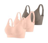 Sujetador Deportivo Mujer Alto Impacto Talla Grande Sujetador Sin Aros Push Up Bandolera Ajustable con Relleno Suaves Cómodo Sostenes de Mujer 3 Piezas Deportivo sin Aros para Mujer