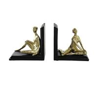 SUJETALIBROS SET 2 RESINA 17,5X12X17 MUJER DORADO