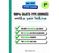 Sujets-type Bac épreuve anticipée 1re Maths - Voie technologique: Annales Bac épreuve anticipée de maths : automatismes QCM, exercices type Bac, bac ... détaillés et méthode sans calculatrice.