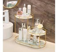 SUJIOWJNP Gold Storage Rack, Bathroom Table Shelf, Perfume Tray, Beautiful Appearance, Super Capacity, Complete Your Daily Storage (QS-20-1) (QS-18)