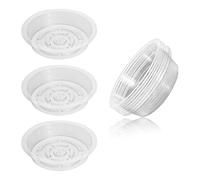 Sujurio 10 vassoi antigoccia in plastica trasparente da 20,3 cm, per piante da interno ed esterno, per contenere vasi di fiori