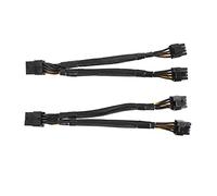Sujurio 2 cavi di prolunga da GPU PCIe a 8 pin femmina a doppio 2 x 8 pin (6+2) maschio PCI Express cavo di prolunga intrecciato, sdoppiatore a Y, 20 cm