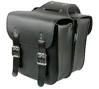 Sujurio Borsa per portapacchi per bicicletta, in pelle, robusta, per reggisella posteriore, accessori per portapacchi per bicicletta, colore nero