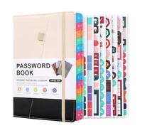 Sujurio Libro per password con linguette alfabetiche per anziani, blocco password per indirizzi di siti Web Internet, dettagli di accesso, D facile da usare