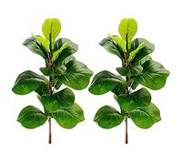 Sujurio Piante artificiali Foglia di violino Fico Fico Ficus Lyrata Albero Finto Verde Cespugli Verde per Giardino Finestra Box Decor