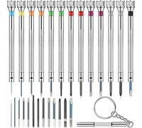 Sujurio Set di Cacciaviti per Orologi da Gioielliere, Mini Cacciaviti di Precisione da 13 Pezzi 0,6-2,0 Mm con 13 Lame Sostitutive Extra