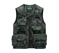 Sukany Gilet cargo da uomo per il tempo libero, lavoro, safari, pesca, viaggi, con tasche multiple