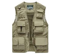 Sukany Gilet cargo da uomo per il tempo libero, lavoro, safari, pesca, viaggi, con tasche multiple