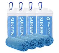 Sukeen Asciugamani Rinfrescanti 4PCS (101,6 x 30,5 cm), Asciugamano per Il Ghiaccio, Asciugamano Traspirante e Fresco, Asciugamano in Microfibra per Yoga, Golf, Sport all'Aria Apert