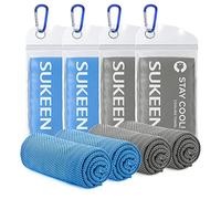 Sukeen Asciugamani rinfrescanti, confezione da 4, asciugamani refrigeranti Stay Cool, asciugamani rinfrescanti per collo, asciugamano freddo, asciugamano da palestra per uomini e donne (4 pezzi, 2 blu