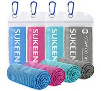 Sukeen Asciugamani Rinfrescanti in Microfibra - Ideali per la Palestra e lo Sport, Pack da 4 Asciugamano Freddo Yoga Palestra Morbidi e Traspiranti (100 x 30 cm)