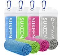 Sukeen Asciugamani Rinfrescanti in Microfibra - Ideali per la Palestra e lo Sport, Pack da 4 Asciugamano Freddo Yoga Palestra Morbidi e Traspiranti (100 x 30 cm)