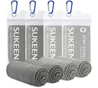 Sukeen Asciugamani Rinfrescanti in Microfibra - Ideali per la Palestra e lo Sport, Pack da 4 Asciugamano Freddo Yoga Palestra Morbidi e Traspiranti (100 x 30 cm)