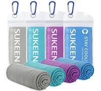 Sukeen Asciugamani Rinfrescanti in Microfibra - Ideali per la Palestra e lo Sport, Pack da 4 Asciugamano Freddo Yoga Palestra Morbidi e Traspiranti (100 x 30 cm)