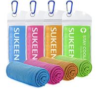 Sukeen Asciugamani Rinfrescanti in Microfibra - Ideali per la Palestra e lo Sport, Pack da 4 Asciugamano Freddo Yoga Palestra Morbidi e Traspiranti (100 x 30 cm)