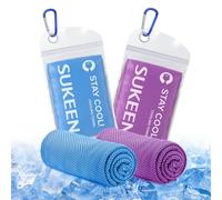 Sukeen Asciugamani rinfrescanti per uomo e donna, confezione da 2 (101,6 x 30,5 cm), ad asciugatura rapida, per viaggi, campeggio, sudore, yoga, sport, lavoro all'aperto