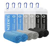 Sukeen Asciugamano di raffreddamento, 100 x 30 cm, set di 6 asciugamani rinfrescanti per il collo, asciugamano sportivo in microfibra, per allenamento, fitness, sport, viaggi, yoga, golf