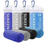 Sukeen Asciugamano Rinfrescante, 4 Pezzi, Morbido e Traspirante per il Collo, Sudore e Fitness - Microfibra Fresca per Uomini