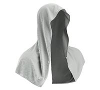 Sukeen Asciugamano rinfrescante con cappuccio da uomo e donna, asciugamano rinfrescante per collo e viso, asciugamano in microfibra avvolgente per collo e collo, ciclismo, campeggio (grigio)