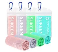 Sukeen Asciugamano rinfrescante per ghiaccio, confezione da 4 (100 x 30 cm), asciugamano rinfrescante ad asciugatura rapida, asciugamano da fitness, asciugamano da palestra, asciugamano da golf,