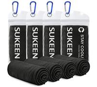 Sukeen Confezione da 4 asciugamani rinfrescanti (101,6 x 30,5 cm), asciugamano per ghiaccio, morbido e traspirante, asciugamano in microfibra per yoga, sport, corsa, palestra, allenamento, campeggio