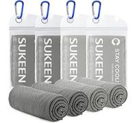 Sukeen Confezione da 4 asciugamani rinfrescanti (101,6 x 30,5 cm), asciugamano per ghiaccio, morbido e traspirante, asciugamano in microfibra
