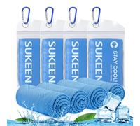 Sukeen Confezione da 4 asciugamani rinfrescanti (101,6 x 30,5 cm) da palestra per uomini e donne, asciugamani rinfrescanti per il collo, in microfibra, asciugamano per il ghiaccio, asciugamano da
