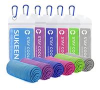 Sukeen Confezione da 6 asciugamani rinfrescanti (101,6 x 30,5 cm), microfibra, multicolore (blu, viola, blu scuro, rosa, verde, grigio), sport ed esercizio fisico, sollievo dalla febbre