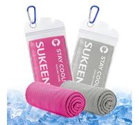 Sukeen Set di 2 asciugamani rinfrescanti (101,6 x 30,5 cm) per uomini e donne, ad asciugatura rapida, per palestra, campeggio, viaggi, sudore, yoga e lavoro all'aperto