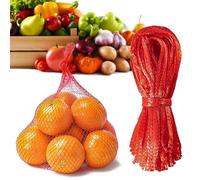 Sukh 90 sacchetti in rete per prodotti - 61 cm sacchetti per verdure a rete per cipolle rete per frutti di mare per verdure conservazione frutta frutti di mare e altri prodotti agricoli rosso