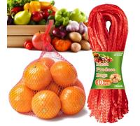 Sukh 90 sacchetti in rete per prodotti - 61 cm sacchetti per verdure e frutti di mare - conservazione frutta e altri prodotti agricoli rosso