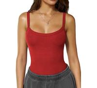 Sukiglam Canotta Donna Estive Senza Maniche con Scollo a U Spaghetti Top Senza Schienale Sexy Slim Fit Y2k Tops a Coste Casual Canottiera Sportiva Basic Maglietta Sottogiacca Elegante Tinta Unita