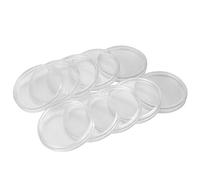 Sukisuki, set di 10 capsule protettive per monete, in plastica trasparente, plastica, Trasparente, 27mm