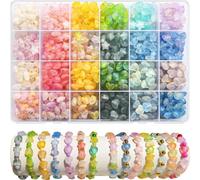 Sukizifa Braccialetti Fai Da Te, 600 Perline Stelle e Cuori | Set di perle (2 forme, 12 colori) in scatola divisoria, per bracciali, collane, orecchini, charms e DIY, oltre 600 pz.